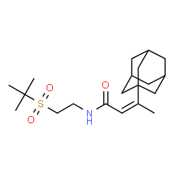 ChemSpider 2D Image | (2Z)-3-(Adamantan-1-yl)-N-{2-[(2-methyl-2-propanyl)sulfonyl]ethyl}-2-butenamide | C20H33NO3S