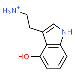 ChemSpider 2D Image | 2-(4-Hydroxy-1H-indol-3-yl)ethanaminium | C10H13N2O