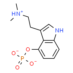 ChemSpider 2D Image | 3-[2-(Dimethylammonio)ethyl]-1H-indol-4-yl phosphate | C12H16N2O4P
