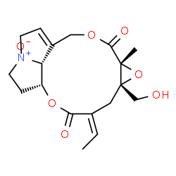 ChemSpider 2D Image | (5aR,8Z,9aS,10aR,13bR)-8-Ethylidene-9a-(hydroxymethyl)-10a-methyl-2,4,5,5a,8,9,9a,10a,13,13b-decahydrooxireno[8,9][1,6]dioxacyclododecino[2,3,4-gh]pyrrolizine-7,11-dione 3-oxide | C18H23NO7