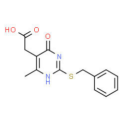 ChemSpider 2D Image | [2-(benzylsulfanyl)-4-hydroxy-6-methylpyrimidin-5-yl]acetic acid | C14H14N2O3S
