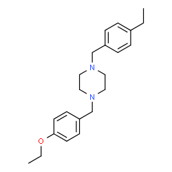 ChemSpider 2D Image | 1-(4-Ethoxybenzyl)-4-(4-ethylbenzyl)piperazine | C22H30N2O