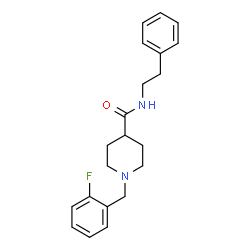 ChemSpider 2D Image | 1-(2-Fluorobenzyl)-N-(2-phenylethyl)-4-piperidinecarboxamide | C21H25FN2O