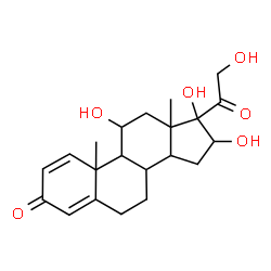 ChemSpider 2D Image | 11,16,17,21-Tetrahydroxypregna-1,4-diene-3,20-dione | C21H28O6