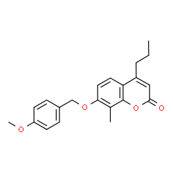 ChemSpider 2D Image | 7-[(4-Methoxybenzyl)oxy]-8-methyl-4-propyl-2H-chromen-2-one | C21H22O4