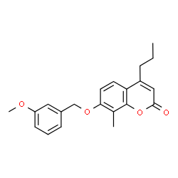 ChemSpider 2D Image | 7-[(3-Methoxybenzyl)oxy]-8-methyl-4-propyl-2H-chromen-2-one | C21H22O4