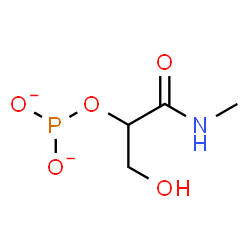 ChemSpider 2D Image | Propanamide, 2-[(dihydroxyphosphino)oxy]-3-hydroxy-N-methyl-, ion(2-) | C4H8NO5P