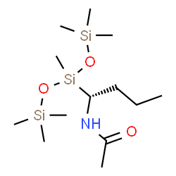 ChemSpider 2D Image | N-[(1R)-1-(1,1,1,3,5,5,5-Heptamethyl-3-trisiloxanyl)butyl]acetamide | C13H33NO3Si3