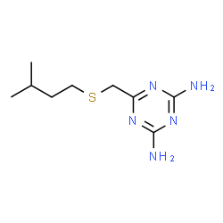 ChemSpider 2D Image | 6-{[(3-Methylbutyl)sulfanyl]methyl}-1,3,5-triazine-2,4-diamine | C9H17N5S