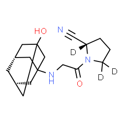 ChemSpider 2D Image | (2S)-1-{N-[(5S)-3-Hydroxyadamantan-1-yl]glycyl}-2-(2,5,5-~2~H_3_)pyrrolidinecarbonitrile | C17H22D3N3O2