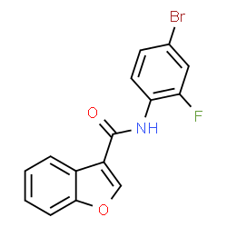 ChemSpider 2D Image | N-(4-Bromo-2-fluorophenyl)-1-benzofuran-3-carboxamide | C15H9BrFNO2