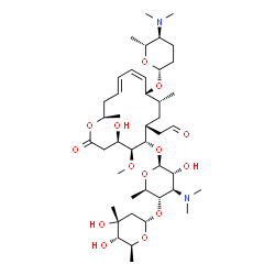 ChemSpider 2D Image | [(4R,5S,6S,7R,9R,10R,11Z,13E,16R)-6-{[(2S,3R,4R,5S,6R)-5-{[(2S,4R,5S,6S)-4,5-Dihydroxy-4,6-dimethyltetrahydro-2H-pyran-2-yl]oxy}-4-(dimethylamino)-3-hydroxy-6-methyltetrahydro-2H-pyran-2-yl]oxy}-10-{[
(2R,5S,6R)-5-(dimethylamino)-6-methyltetrahydro-2H-pyran-2-yl]oxy}-4-hydroxy-5-methoxy-9,16-dimethyl-2-oxooxacyclohexadeca-11,13-dien-7-yl]acetaldehyde (non-preferred name) | C43H74N2O14