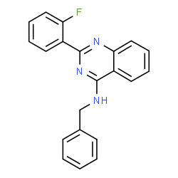 ChemSpider 2D Image | N-Benzyl-2-(2-fluorophenyl)-4-quinazolinamine | C21H16FN3