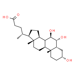ChemSpider 2D Image | (3alpha,5beta,6alpha,7beta,8xi)-3,6,7-Trihydroxycholan-24-oic acid | C24H40O5