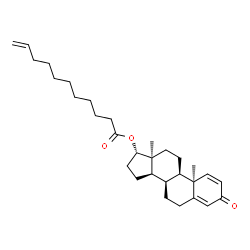 ChemSpider 2D Image | (9beta,14beta,17beta)-3-Oxoandrosta-1,4-dien-17-yl 10-undecenoate | C30H44O3