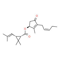 ChemSpider 2D Image | (1S)-2-Methyl-4-oxo-3-[(2Z)-2-penten-1-yl]-2-cyclopenten-1-yl (1S,3R)-2,2-dimethyl-3-(2-methyl-1-propen-1-yl)cyclopropanecarboxylate | C21H30O3
