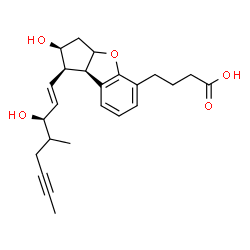 ChemSpider 2D Image | 4-{(1R,2S,8bR)-2-Hydroxy-1-[(1E,3R)-3-hydroxy-4-methyl-1-octen-6-yn-1-yl]-2,3,3a,8b-tetrahydro-1H-benzo[b]cyclopenta[d]furan-5-yl}butanoic acid | C24H30O5