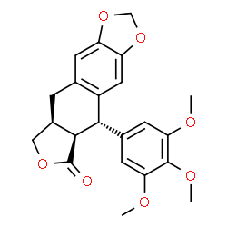 ChemSpider 2D Image | (5S,5aR,8aS)-5-(3,4,5-Trimethoxyphenyl)-5,8,8a,9-tetrahydrofuro[3',4':6,7]naphtho[2,3-d][1,3]dioxol-6(5aH)-one | C22H22O7