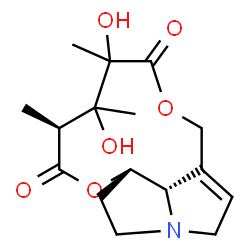 ChemSpider 2D Image | (3S,13aS,13bS)-4,5-Dihydroxy-3,4,5-trimethyl-4,5,8,10,12,13,13a,13b-octahydro-2H-[1,6]dioxacycloundecino[2,3,4-gh]pyrrolizine-2,6(3H)-dione | C16H23NO6