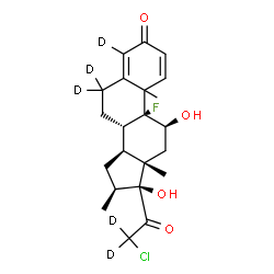 ChemSpider 2D Image | (10xi,11beta,16beta,17alpha)-21-Chloro-9-fluoro-11,17-dihydroxy-16-methyl(4,6,6,21,21-~2~H_5_)pregna-1,4-diene-3,20-dione | C22H23D5ClFO4