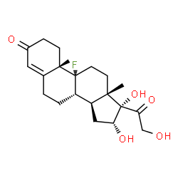 ChemSpider 2D Image | (16alpha)-9-Fluoro-16,17,21-trihydroxypregn-4-ene-3,20-dione | C21H29FO5