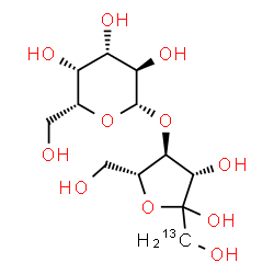 ChemSpider 2D Image | 4-O-beta-D-Galactopyranosyl-D-(1-~13~C)fructofuranose | C1113CH22O11