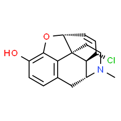 ChemSpider 2D Image | (5beta,8beta)-8-Chloro-17-methyl-6,7-didehydro-4,5-epoxymorphinan-3-ol | C17H18ClNO2