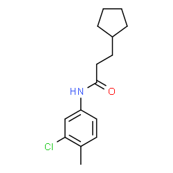 ChemSpider 2D Image | N-(3-Chloro-4-methylphenyl)-3-cyclopentylpropanamide | C15H20ClNO
