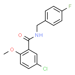 ChemSpider 2D Image | 5-Chloro-N-(4-fluorobenzyl)-2-methoxybenzamide | C15H13ClFNO2