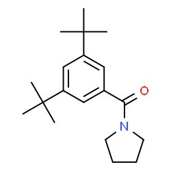 ChemSpider 2D Image | [3,5-Bis(2-methyl-2-propanyl)phenyl](1-pyrrolidinyl)methanone | C19H29NO