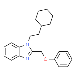 ChemSpider 2D Image | 1-(2-Cyclohexylethyl)-2-(phenoxymethyl)-1H-benzimidazole | C22H26N2O