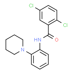 ChemSpider 2D Image | 2,5-Dichloro-N-[2-(1-piperidinyl)phenyl]benzamide | C18H18Cl2N2O