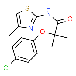 ChemSpider 2D Image | 2-(4-Chlorophenoxy)-2-methyl-N-(4-methyl-1,3-thiazol-2-yl)propanamide | C14H15ClN2O2S