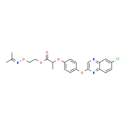 ChemSpider 2D Image | 2-[(Isopropylideneamino)oxy]ethyl 2-{4-[(6-chloro-2-quinoxalinyl)oxy]phenoxy}propanoate | C22H22ClN3O5