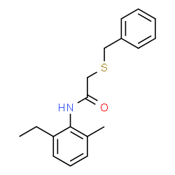 ChemSpider 2D Image | 2-(Benzylsulfanyl)-N-(2-ethyl-6-methylphenyl)acetamide | C18H21NOS