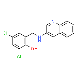 ChemSpider 2D Image | 2,4-Dichloro-6-[(3-quinolinylamino)methyl]phenol | C16H12Cl2N2O