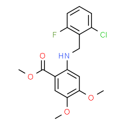 ChemSpider 2D Image | Methyl 2-[(2-chloro-6-fluorobenzyl)amino]-4,5-dimethoxybenzoate | C17H17ClFNO4