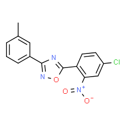 ChemSpider 2D Image | 5-(4-Chloro-2-nitrophenyl)-3-(3-methylphenyl)-1,2,4-oxadiazole | C15H10ClN3O3