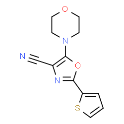 ChemSpider 2D Image | 5-(4-morpholinyl)-2-thiophen-2-yl-4-oxazolecarbonitrile | C12H11N3O2S