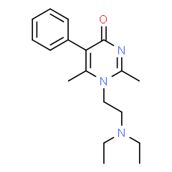 ChemSpider 2D Image | 1-[2-(Diethylamino)ethyl]-2,6-dimethyl-5-phenyl-4(1H)-pyrimidinone | C18H25N3O