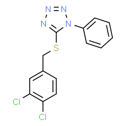 ChemSpider 2D Image | 5-[(3,4-Dichlorobenzyl)sulfanyl]-1-phenyl-1H-tetrazole | C14H10Cl2N4S
