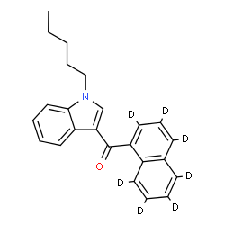 ChemSpider 2D Image | (~2~H_7_)-1-Naphthyl(1-pentyl-1H-indol-3-yl)methanone | C24H16D7NO