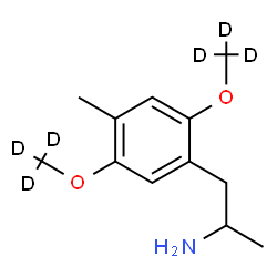 ChemSpider 2D Image | 1-{4-Methyl-2,5-bis[(~2~H_3_)methyloxy]phenyl}-2-propanamine | C12H13D6NO2