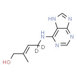 ChemSpider 2D Image | (2E)-2-Methyl-4-(7H-purin-6-ylamino)(4,4-~2~H_2_)-2-buten-1-ol | C10H11D2N5O
