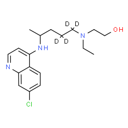 ChemSpider 2D Image | 2-[{4-[(7-Chloro-4-quinolinyl)amino](1,1,2,2-~2~H_4_)pentyl}(ethyl)amino]ethanol | C18H22D4ClN3O