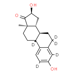 ChemSpider 2D Image | (8alpha,9beta,13alpha,14beta,16beta)-3,16-Dihydroxy(2,4,6,6,9-~2~H_5_)estra-1(10),2,4-trien-17-one | C18H17D5O3