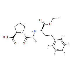ChemSpider 2D Image | N-[(2R)-1-Ethoxy-1-oxo-4-(~2~H_5_)phenyl-2-butanyl]-D-alanyl-D-proline | C20H23D5N2O5
