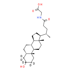 ChemSpider 2D Image | N-[(3beta,5alpha,8alpha,9beta,10alpha,13alpha,14beta,17alpha,20S)-3-Hydroxy-24-oxo(2,2,3,4,4-~2~H_5_)cholan-24-yl]glycine | C26H38D5NO4