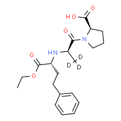 ChemSpider 2D Image | N-[(2R)-1-Ethoxy-1-oxo-4-phenyl-2-butanyl]-D-(3,3,3-~2~H_3_)alanyl-D-proline | C20H25D3N2O5