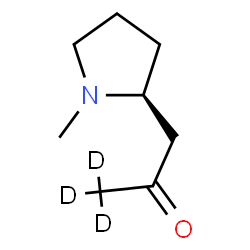 ChemSpider 2D Image | 1-[(2S)-1-Methyl-2-pyrrolidinyl]-2-(3,3,3-~2~H_3_)propanone | C8H12D3NO
